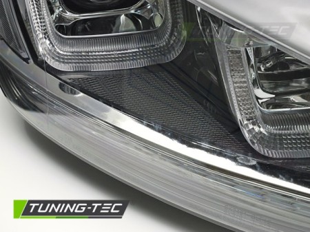 HEADLIGHTS LIGHT SEQ BLACK WITH CHROME LINE fits VW GOLF 7 13-17