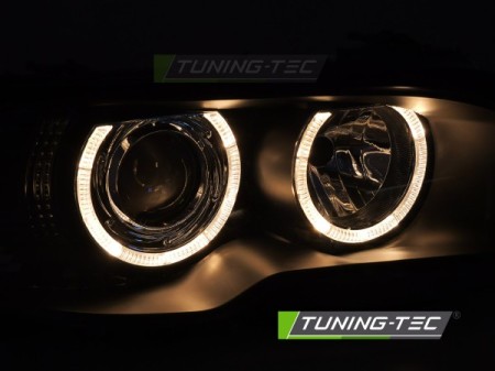 XENON HEADLIGHTS ANGEL EYES BLACK fits BMW E46 03-06 COUPE CABRIO