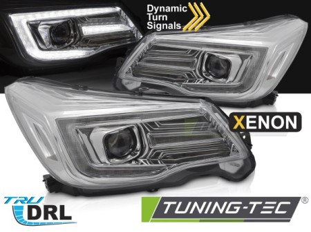 XENON HEADLIGHTS TUBE LIGHT DRL CHROME fits SUBARU FORESTER IV 13-18