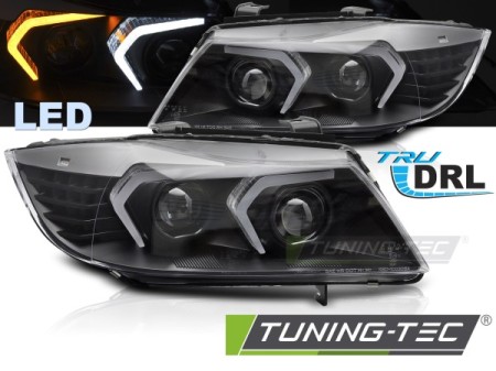 FULL LED HEADLIGHTS BLACK fits BMW E90/E91 05-08