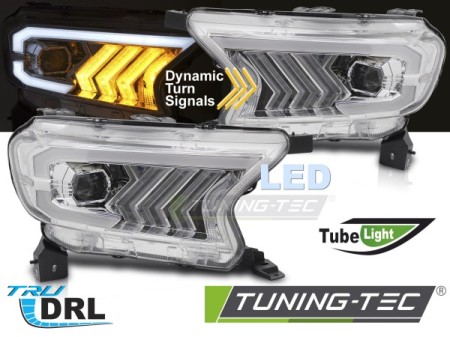 HEADLIGHTS TUBE LIGHT CHROME fits FORD RANGER V 16-22