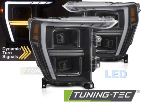 LED HEADLIGHTS TUBE LIGHT BLACK fits FORD F150 MK14 20-23