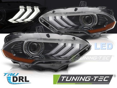 LED HEADLIGHTS BLACK DRL fits FORD MUSTANG 18-21