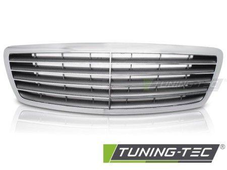 GRILLE CHROME-CARBON LOOK fits MERCEDES S-CLASS W220 02-05