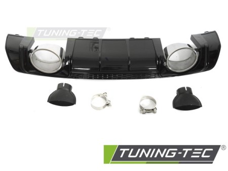 DIFFUSOR TWIN OUTLET GLOSSY BLACK SPORT STYLE fits AUDI TT 8S 14-18