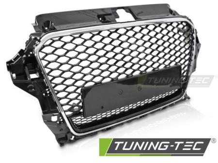 GRILLE SPORT STYLE GLOSSY BLACK CHROME PDC fits AUDI A3 8V 12-16