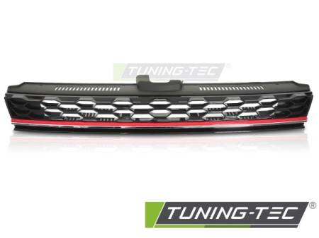 GRILLE SPORT GLOSSY BLACK with RED LINE fits VW GOLF 7 17-19