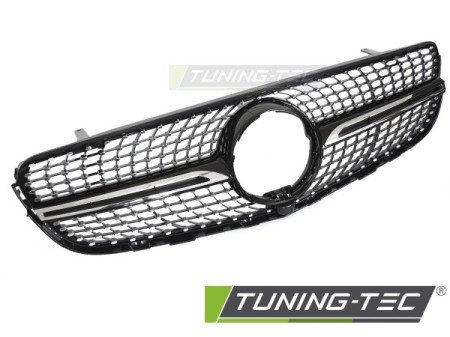 GRILLE DIAMOND BLACK CHROME with CAMERA HOLE fits MERCEDES GLC W253 15-18