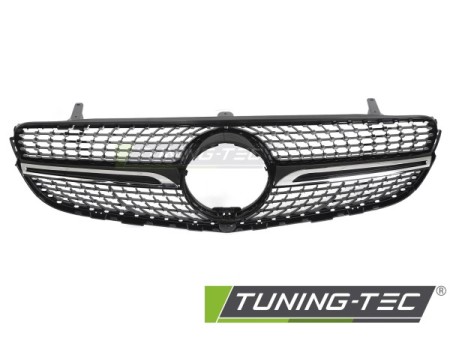 GRILLE DIAMOND BLACK CHROME with CAMERA HOLE fits MERCEDES GLC W253 15-18