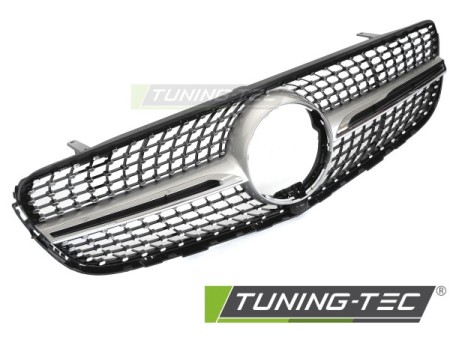 GRILLE DIAMOND SILVER CHROME with CAMERA HOLE fits MERCEDES GLC W253 15-18