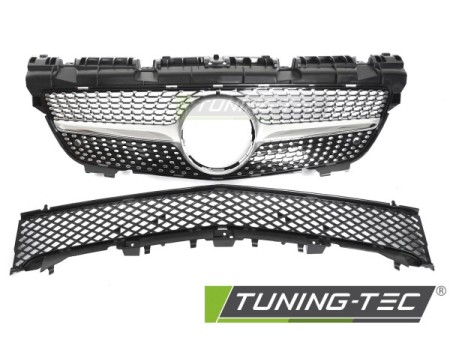 GRILLE DIAMOND SILVER CHROME fits MERCEDES SLK R172 11-15
