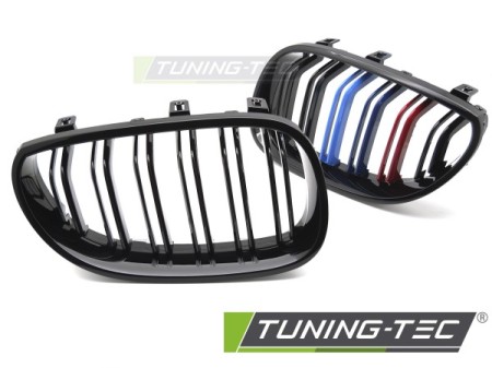 GRILLE SPORT GLOSSY BLACK TRI-COLOUR DOUBLE BAR fits BMW E60 / E61 03-10 