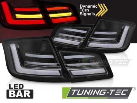 LED BAR TAIL LIGHTS GLOSSY BLACK SEQ fits BMW F10 10-13