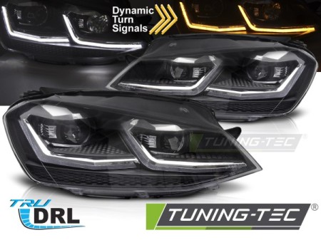 LED HEADLIGHTS SILVER SEQ DRL fits VW GOLF VII 13-17