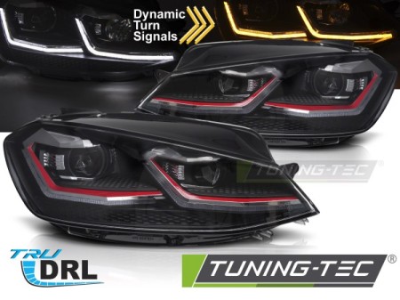 LED HEADLIGHTS RED LED SEQ DRL fits VW GOLF VII 17-19