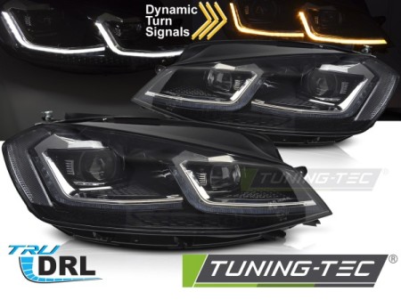 HEADLIGHTS SILVER LED SEQ DRL fits VW GOLF VII 17-19
