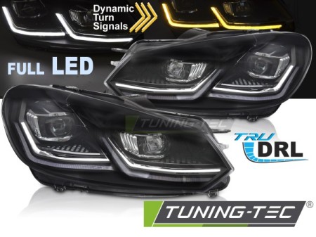 HEADLIGHTS FULL LED SILVER DRL SEQ fits VW GOLF 6 08-12