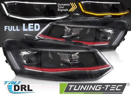 HEADLIGHTS FULL LED RED DRL SEQ fits VW POLO 6R 09-17