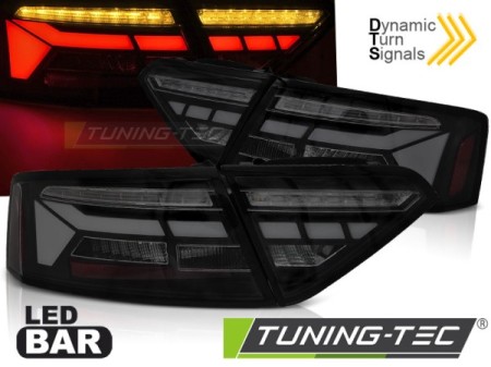 LED BAR TAIL LIGHTS BLACK SMOKE SEQ fits AUDI A5 11-16