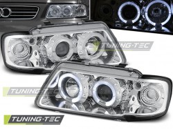 HEADLIGHTS ANGEL EYES CHROME fits AUDI A3 8L 08.96-08.00