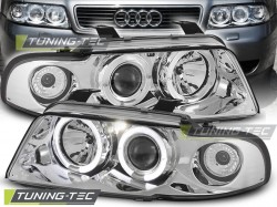 HEADLIGHTS ANGEL EYES CHROME fits AUDI A4 11.94-12.98