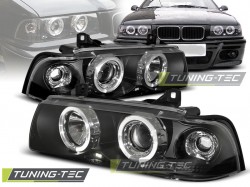 HEADLIGHTS ANGEL EYES BLACK fits BMW E36 12.90-08.99 C/C