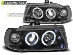 HEADLIGHTS ANGEL EYES BLACK fits SEAT IBIZA / CORDOBA/ POLO VARIANT, SEDAN 10.93-08.99