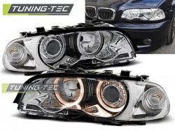 HEADLIGHTS ANGEL EYES CHROME fits BMW E46 04.99-08.01 COUPE CABRIO