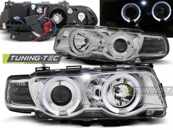 XENON HEADLIGHTS ANGEL EYES CHROME fits BMW E38 09.98-07.01