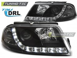 HEADLIGHTS TRUE DRL BLACK fits VW PASSAT 3BG 09.00-03.05