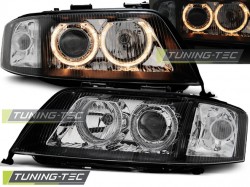 HEADLIGHTS ANGEL EYES BLACK fits AUDI A6 05.97-06.01