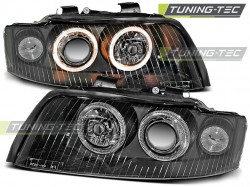 HEADLIGHTS ANGEL EYES BLACK fits AUDI A4 10.00-10.04