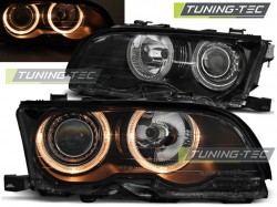 HEADLIGHTS ANGEL EYES BLACK fits BMW E46 09.01-03.03 COUPE CABRIO