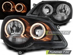 HEADLIGHTS ANGEL EYES BLACK fits VW POLO 9N3 04.05-09