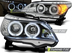 HEADLIGHTS ANGEL EYES CHROME LED INDICATOR fits BMW E60/E61 03-07