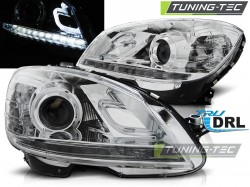 HEADLIGHTS TRUE DRL CHROME fits MERCEDES W204 07-10