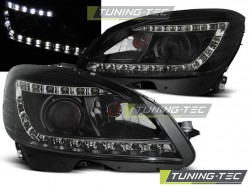 HEADLIGHTS DAYLIGHT BLACK fits MERCEDES W204 07-10