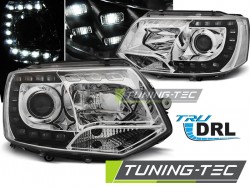 HEADLIGHTS TRUE DRL CHROME fits VW T5 2010-2015