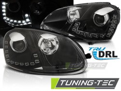 HEADLIGHTS TRUE DRL BLACK fits VW GOLF 5 10.03-09