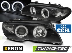 XENON HEADLIGHTS ANGEL EYES CCFL BLACK fits BMW E46 04.03-06 COUPE CABRIO