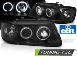 HEADLIGHTS ANGEL EYES CCFL BLACK fits AUDI A3 8L 08.96-08.00