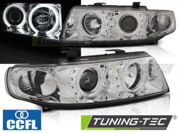 HEADLIGHTS ANGEL EYES CCFL CHROME fits SEAT LEON / TOLEDO 04.99-08.04