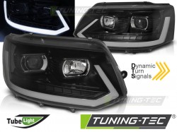 HEADLIGHTS TUBE LIGHT BLACK SEQ fits VW T5 2010-2015