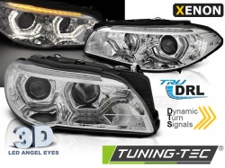 XENON HEADLIGHTS ANGEL EYES LED DRL CHROME SEQ fits BMW F10/F11 10-13