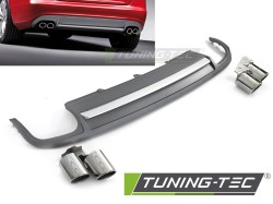 DIFFUSOR SINGLE OUTLET SILVER SPORT S STYLE fits AUDI A4 B8 08-11 