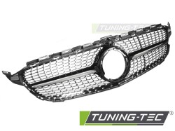 GRILLE DIAMOND BLACK CHROME with CAMERA HOLE fits MERCEDES W205 18-21 / S205 18-21 / C205 18-23 / A205 18-23