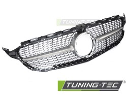 GRILLE DIAMOND SILVER CHROME with CAMERA HOLE fits MERCEDES W205 18-21 / S205 18-21 / C205 18-23 / A205 18-23