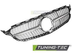 GRILLE DIAMOND SILVER CHROME fits MERCEDES W205 18-21 / S205 18-21 / C205 18-23 / A205 18-23