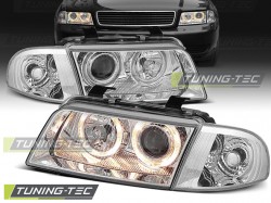 HEADLIGHTS ANGEL EYES CHROME fits AUDI A4 11.94-12.98