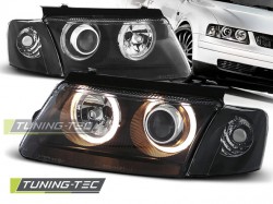 HEADLIGHTS ANGEL EYES BLACK fits VW PASSAT B5 3B 11.96-08.00